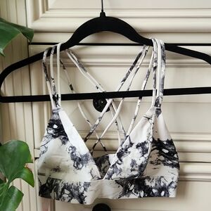 PINK Marble Print Strappy Bralette